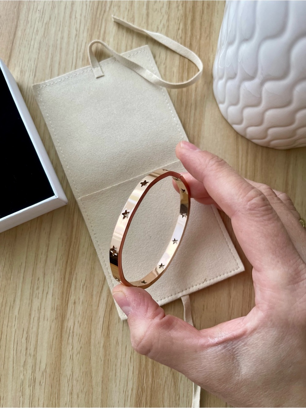Gold Star Cutout Bangle Bracelet